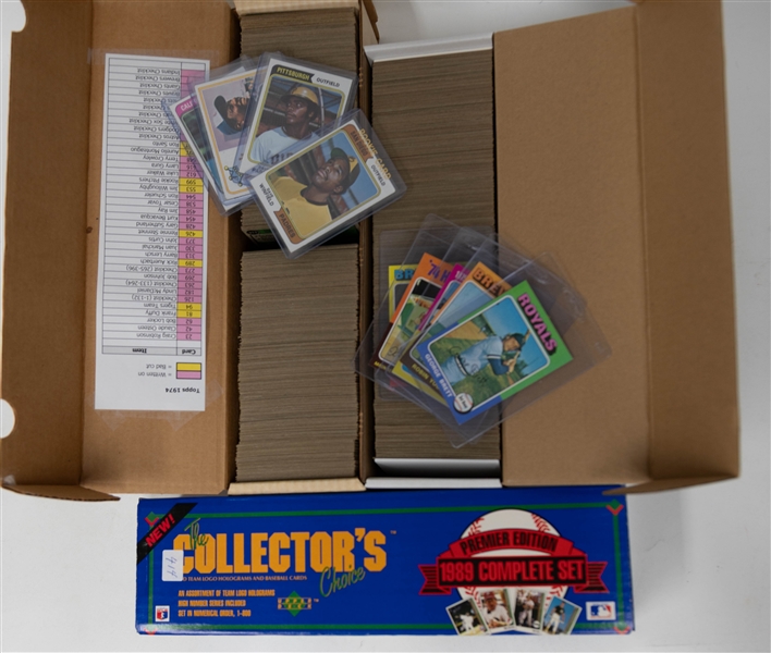 Lot of (3) Complete Baseball Sets - 1974 Topps, 1975 Topps, & 1989 Upper Deck 