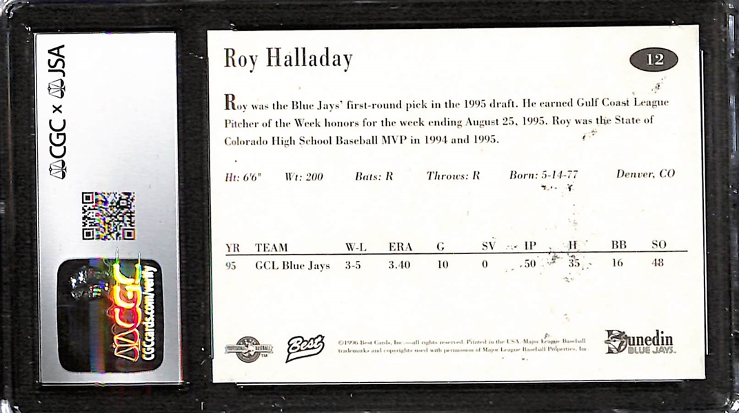 Signed Roy Halladay 1996 Minor League Rookie Card CGC/JSA 8.5, Auto Grade 8