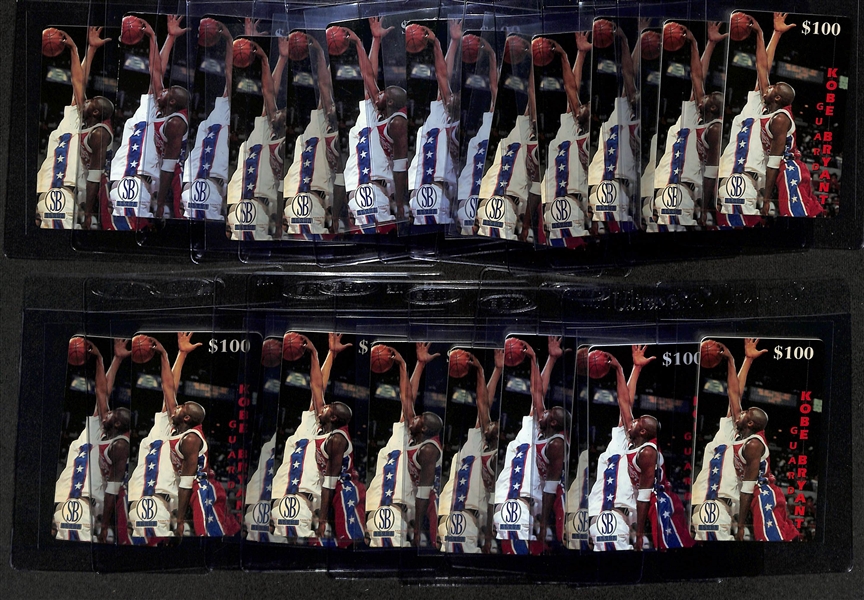 Lot of (24) 1996-97 Score Board Kobe Bryant Phone Card Rookie Cards  (Rarer $100 Version!)