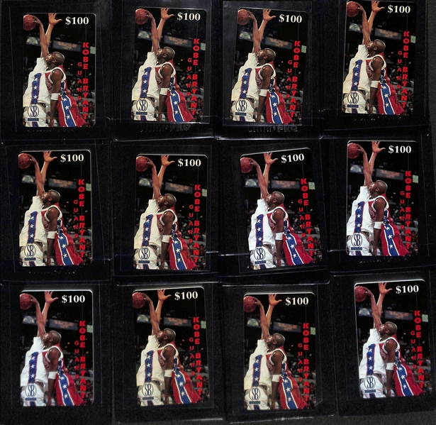 Lot of (24) 1996-97 Score Board Kobe Bryant Phone Card Rookie Cards  (Rarer $100 Version!)