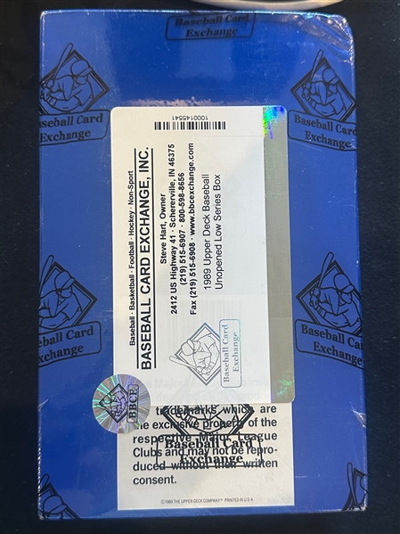 Sealed 1989 Upper Deck Baseball Low Series Box - BBCE Wrapped