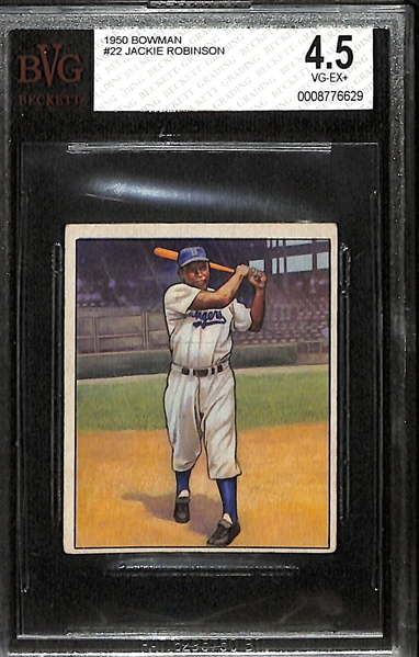 1950 Bowman Jackie Robinson Graded Beckett BVG 4.5