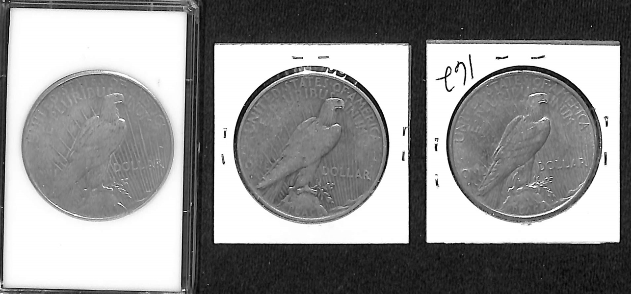Lot of (3) Peace Silver Dollars - 1934, 1934-S, & 1935-S