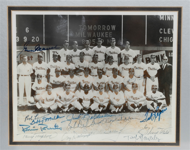 Lot of (5) Signed 1950s-70s Phillies Team Photos w/ (2) Robin Roberts, Sparky Anderson, + (JSA Auction Letter)