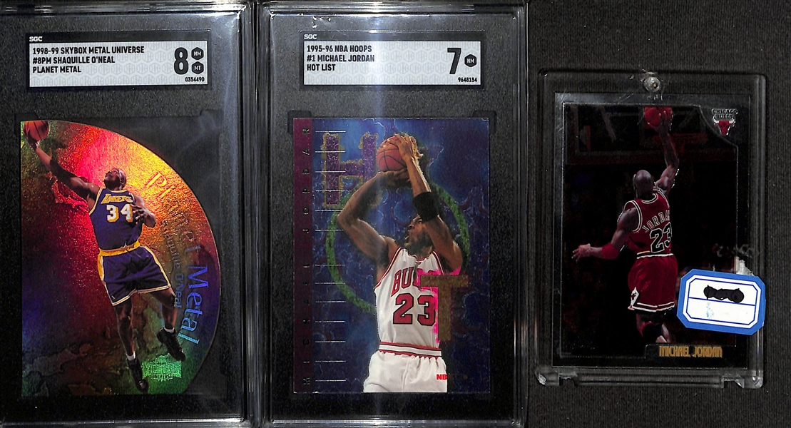 (14) Sports Cards w. 1998-99 Shaquille O'Neal (SGC 8), 1995 Hoops Hot List (SGC 7),  1998 Topps Chrome Michael Jordan, (2) Shai Gilgeous Alexander Rookies +