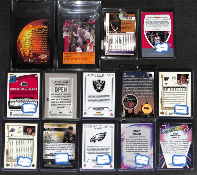 (14) Sports Cards w. 1998-99 Shaquille O'Neal (SGC 8), 1995 Hoops Hot List (SGC 7),  1998 Topps Chrome Michael Jordan, (2) Shai Gilgeous Alexander Rookies +