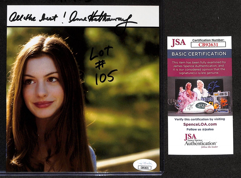 Actress Anne Hathaway Signed Photo (JSA COA) - 7"x6.5" Photo (Early Career Signature) - Photo Dated 5/7/2004