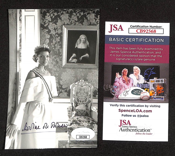 Rare Princess Caroline of Monaco Autographed 4"x6" Photo (JSA COA) in Young Royal Photograph