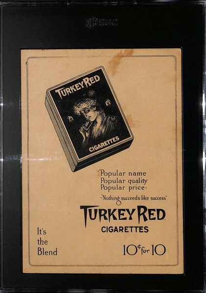 1910-11 Turkey Red Cigarette T3 Frank Smith Cabinet Card #118 (Advertisement Back) Graded SGC 2