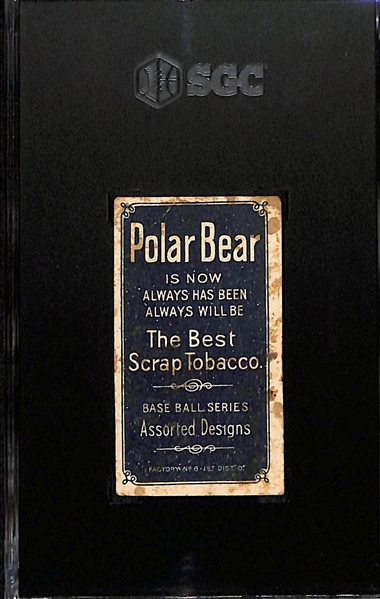 1910 T206 Hughie Jennings (HOF, One Hand Showing) Tobacco Card (Polar Bear Back) Graded SGC 1