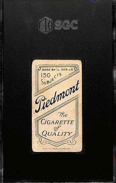 1909 T206 Johnny Evers (HOF, Portrait) Tobacco Card (Piedmont Cigarettes Back) Graded SGC 1.5