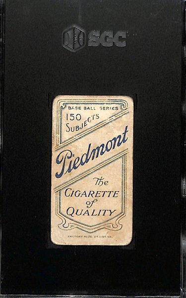 1909 T206 Addie Joss (HOF, Portrait) Tobacco Card (Piedmont Cigarettes Back) Graded SGC 1