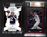 2020 Flawless Tom Brady Ruby #/20 Football Card & 2012 Bowman Draft Red Ice Matt Olson #/25 Beckett 9.5