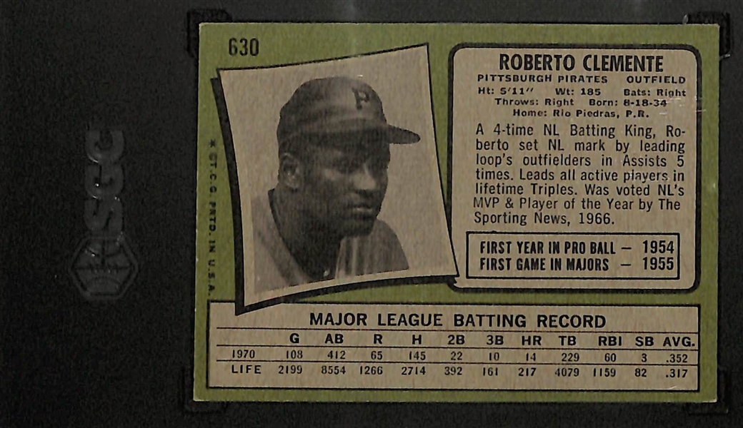 1971 Topps Roberto Clemente #630 Graded SGC 5