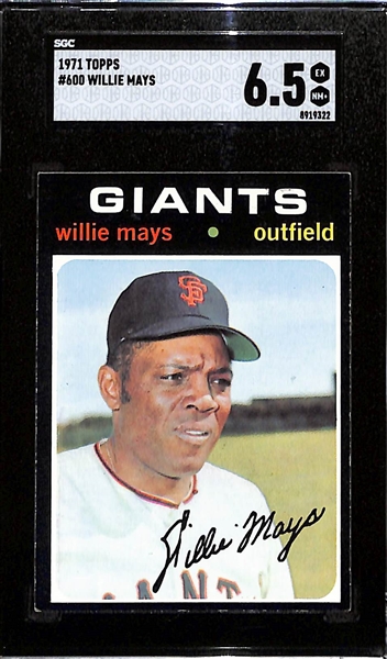 1971 Topps Willie Mays #600 Graded SGC 6.5