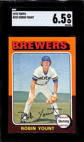 1975 Topps Rookie Lot - George Brett #228 (SGC 5) & Robin Yount #223 (SGC 6.5)