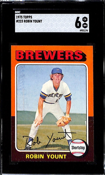 1975 Topps Rookie Lot - George Brett #228 (SGC 5) & Robin Yount #223 (SGC 6)