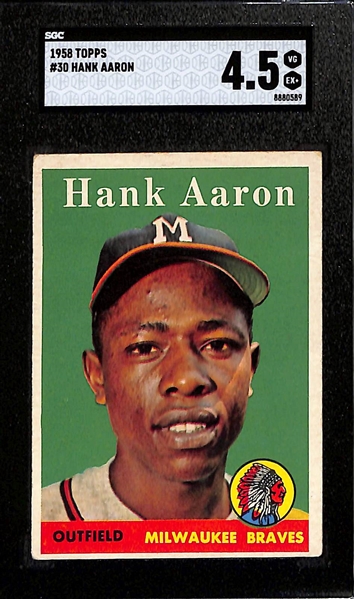 1958 Topps Lot - Hank Aaron #30 (SGC 4.5) & Stan Musial All-Star #476 (SGC 2)