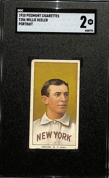 1910 T206 Piedmont Cigarettes Willie Keeler (HOF - Portrait) Graded SGC 2