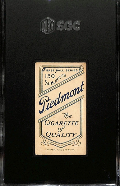 1909 T206 Piedmont Cigarettes Joe Tinker (HOF - Hands on Knees) Graded SGC 2