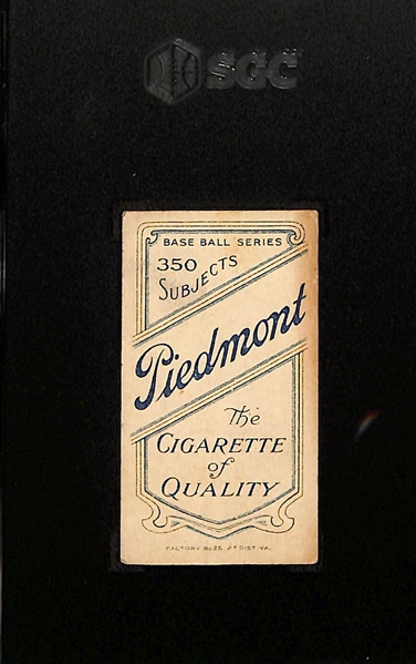 1910 T206 Piedmont Cigarettes Bobby Wallace (HOF) Graded SGC 2.5