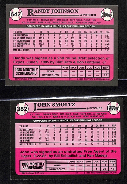 1989 Topps Tiffany Baseball Near Complete Set with Randy Johnson and John Smoltz Rookies (784 of 792 Cards in the Limited Edition Tiffany Set)