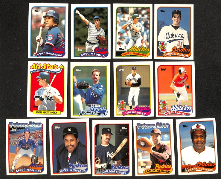 1989 Topps Tiffany Baseball Near Complete Set with Randy Johnson and John Smoltz Rookies (784 of 792 Cards in the Limited Edition Tiffany Set)