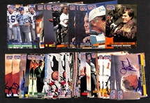 (35+) 1991 Pro Set Coach-Signed Football Cards w. Bill Belichick and Don Shula (JSA Auction Letter) 