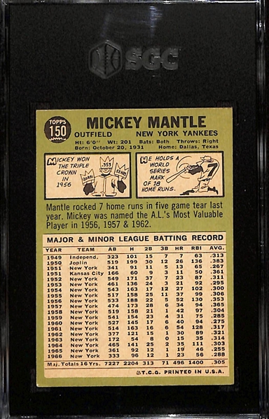 1967 Topps Mickey Mantle #150 SGC 3