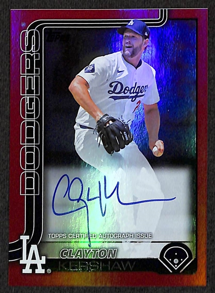 2025 Topps Series 1 Clayton Kershaw Autograph Card - Red Version #5/5