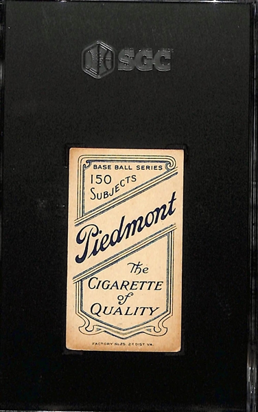 1909 T206 Piedmont Cigarettes Johnny Evers (HOF, With Bat, Cubs on Shirt) Graded SGC Authentic (Undersize)