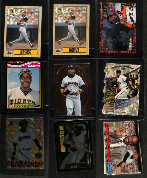 Lot of (52) Barry Bonds Rookies and Inserts inc. (6) 1986 Fleer Update Rookies, (2) 1986 Donruss The Rookies, (4) 1986 Topps Traded Rookies, +