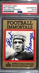 Red Grange Signed 1985-88 Football Immortals #42 Card - Slabbed PSA Authentic