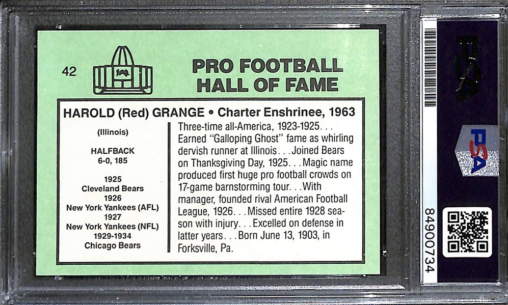 Red Grange Signed 1985-88 Football Immortals #42 Card - Slabbed PSA Authentic