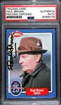 Signed 1988 Swell #19 Paul Brown (HOF) Card - PSA/DNA Certified