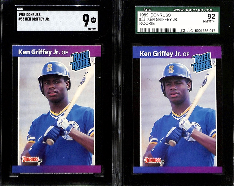 (8) Graded Baseball HOFer Rookie Cards of Ichiro, Griffey Jr, & Jeter