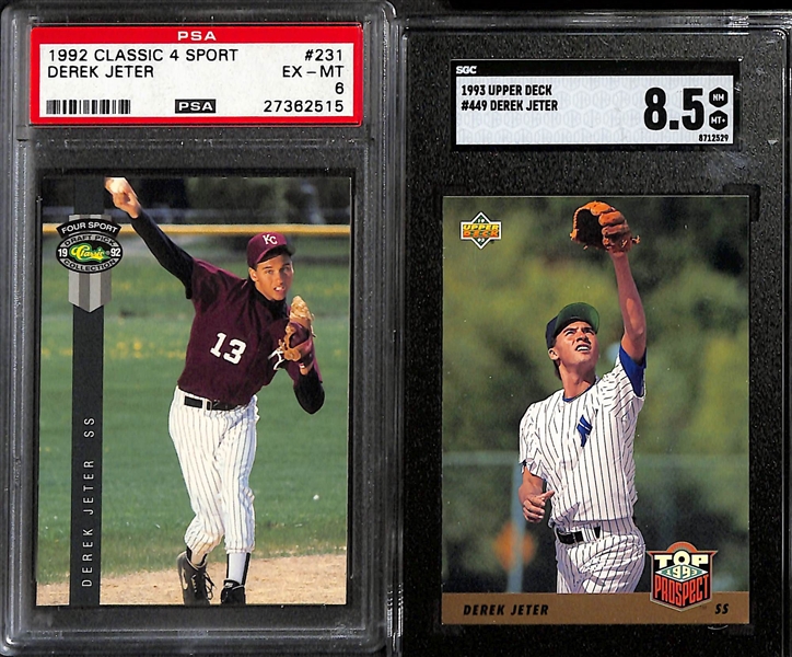 (8) Graded Baseball HOFer Rookie Cards of Ichiro, Griffey Jr, & Jeter