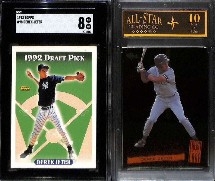 (8) Graded Baseball HOFer Rookie Cards of Ichiro, Griffey Jr, & Jeter