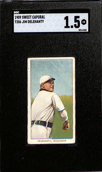 1909 T206 Jim Delehanty Sweet Caporal (SGC 1.5) & 1910 E96 Philadelphia Caramel Red Dooin (SGC Authentic - Trimmed)