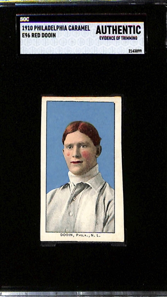 1909 T206 Jim Delehanty Sweet Caporal (SGC 1.5) & 1910 E96 Philadelphia Caramel Red Dooin (SGC Authentic - Trimmed)