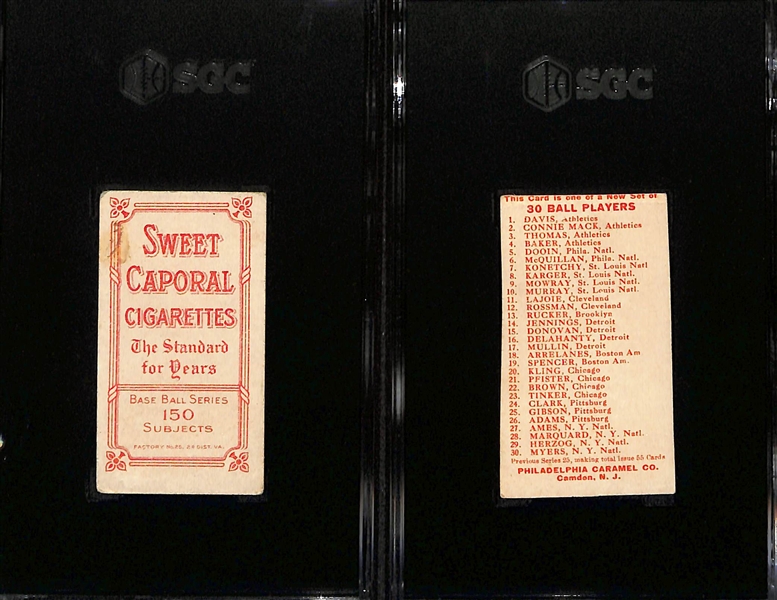1909 T206 Jim Delehanty Sweet Caporal (SGC 1.5) & 1910 E96 Philadelphia Caramel Red Dooin (SGC Authentic - Trimmed)