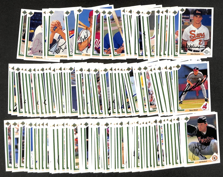125+ Signed 1990 Upper Deck Cards inc. HOFer Mike Mussina, Jeff Conine, & Jimmy Key (JSA Auction Letter)