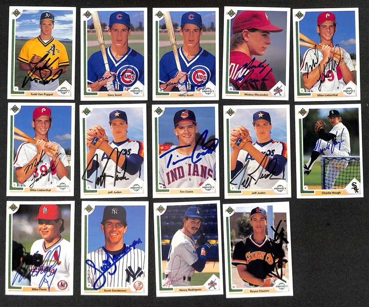 125+ Signed 1990 Upper Deck Cards inc. HOFer Mike Mussina, Jeff Conine, & Jimmy Key (JSA Auction Letter)