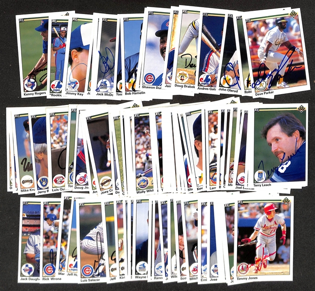 Lot of (90+) 1990 Upper Deck Signed Cards w. Dave Parker, Robin Ventura, & John Olerud (JSA Auction Letter) 