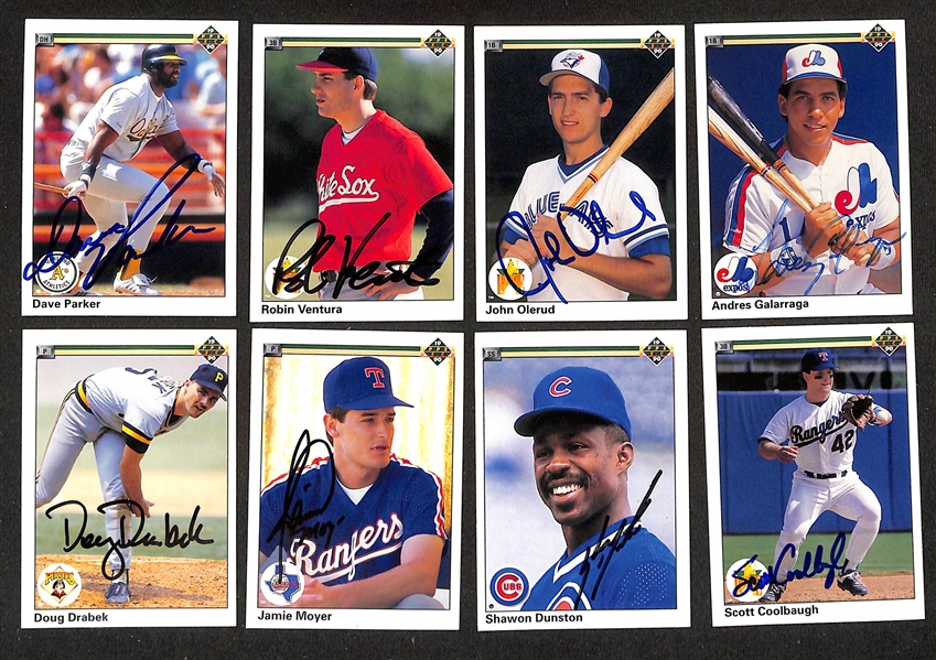 Lot of (90+) 1990 Upper Deck Signed Cards w. Dave Parker, Robin Ventura, & John Olerud (JSA Auction Letter) 