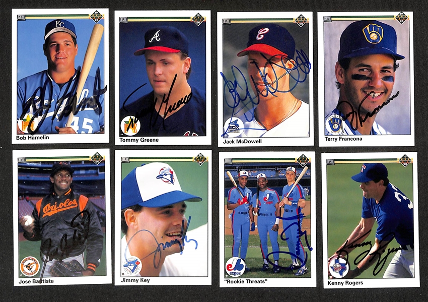 Lot of (90+) 1990 Upper Deck Signed Cards w. Dave Parker, Robin Ventura, & John Olerud (JSA Auction Letter) 