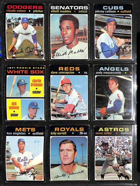 Lot of (616) Different 1971 Topps Baseball Cards w. Harmon Killebrew & Rod Carew