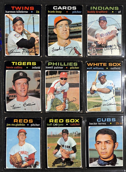 Lot of (616) Different 1971 Topps Baseball Cards w. Harmon Killebrew & Rod Carew