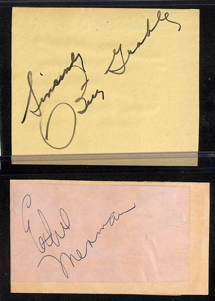 Legendary Actress Autograph Lot w. Betty Grable (d. 1973) and Ethel Merman Signed Cuts (JSA Auction Letter)
