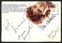 Signed Postcard with Actor Pierre Aumont & Actress Jean Parker (JSA Auction Letter)